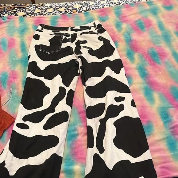 Cow Jeans from shein size Large Great Condition high waisted mom jeans - Picture 2 of 2